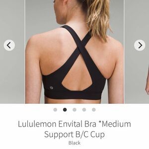 Lululemon Envital Bra Medium Support Black